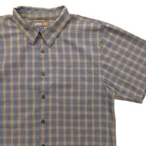 Classic Blue and Tan Plaid Men's Shirt